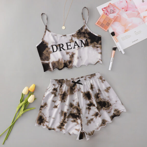 New tie-dye print short-sleeved loungewear set - Image 2