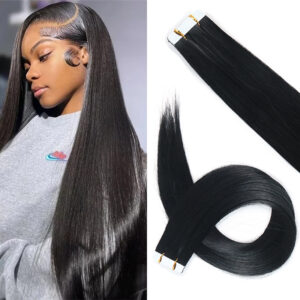 Invisible adhesive one-piece hair extensions