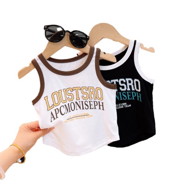 Kids Fashion T-Shirt with Ripped Lettered Embroidered Jeans - Image 6