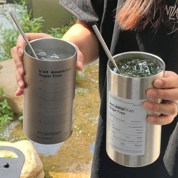 large-capacity double-layer stainless steel cup