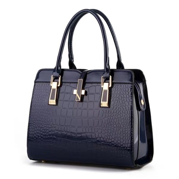 Taizhou women's bag stone pattern shiny leather large-capacity handbag bag commuting fashion platinum bags