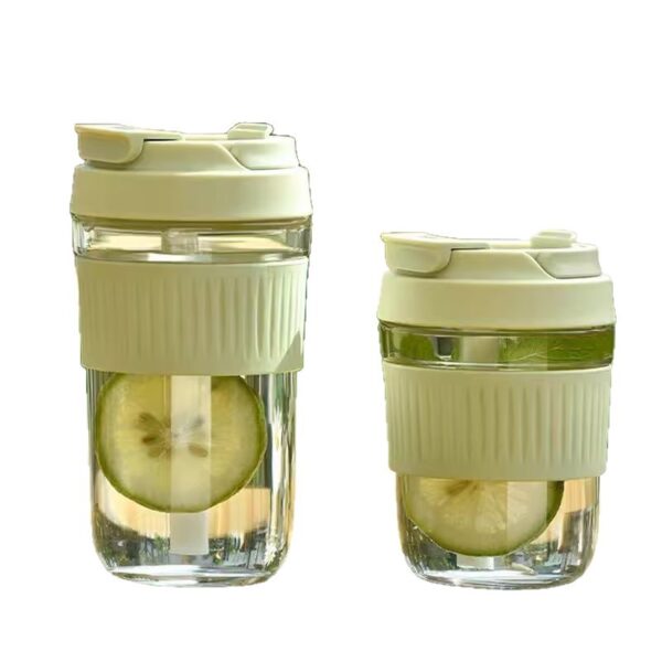 Portable glass water cup with straw - Image 5