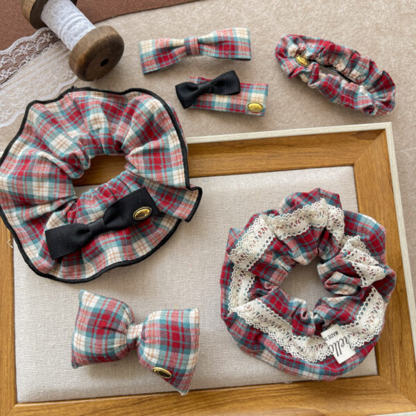 Retro Cotton Bow Hair Clip - Image 4