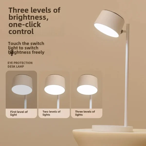 Cross-border desk lamp, mobile phone wireless charging, bedside lamp, learning eye protection lamp, bedroom desktop rechargeable reading desk lamp - Image 4