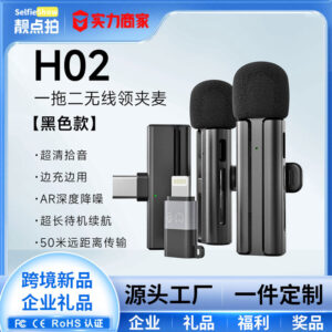 Private model wireless lavalier microphone one for two gift microphone noise cancelling mobile phone live microphone
