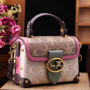 This year's popular niche contrasting box bag women's spring 2025 new leather fashion premium one-shoulder crossbody bag