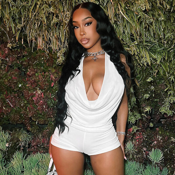 New sexy halter-neck strap backless top shorts two-piece suit - Image 2