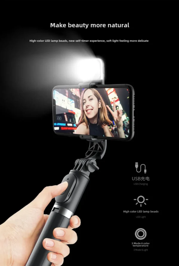 Portable anti-shake retractable bluetooth phone and camera holder - Image 2