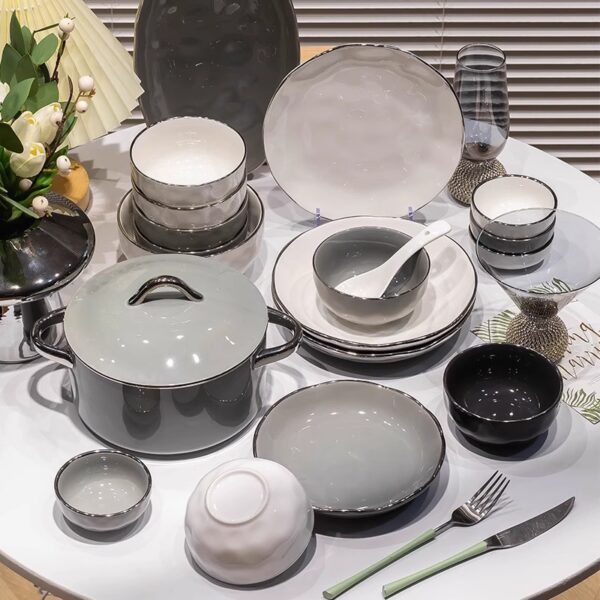 Luxury Bowl and plate ceramic tableware set - Image 2