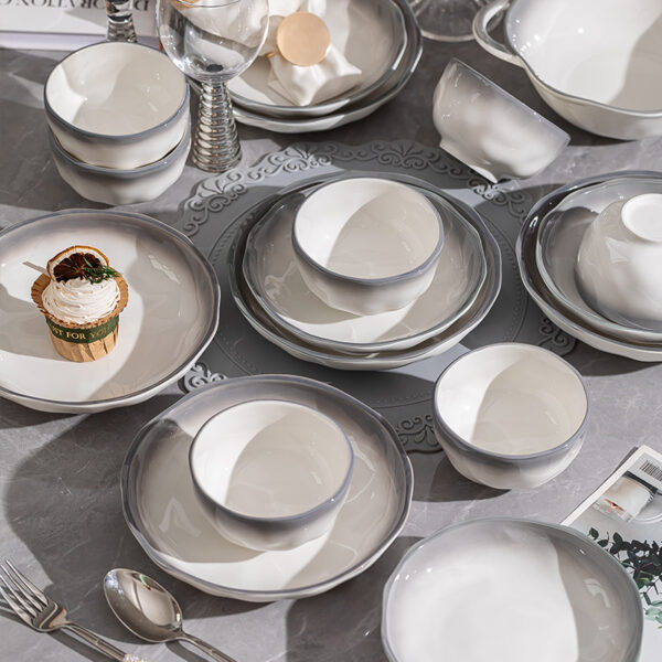Luxury gradient gray dishes set - Image 3