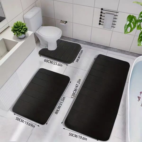 Three-piece anti-slip bathroom absorbent floor mat - Image 2