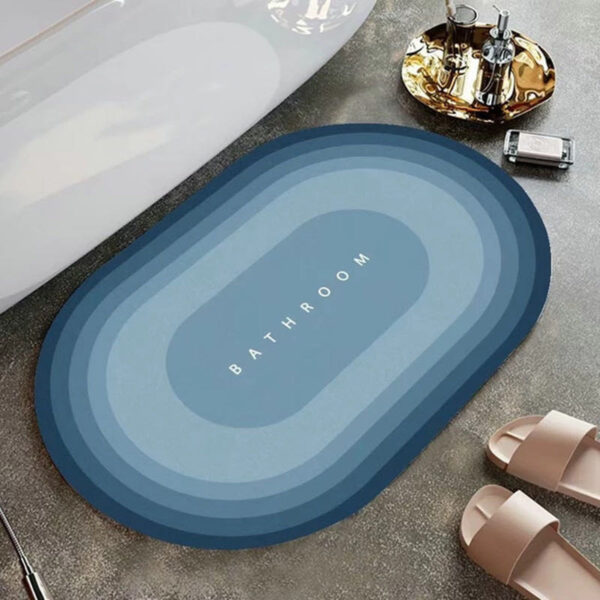 Oval bathroom anti slip absorbent foot mat - Image 2