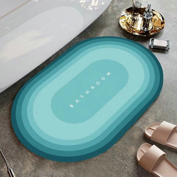Oval bathroom anti slip absorbent foot mat - Image 4