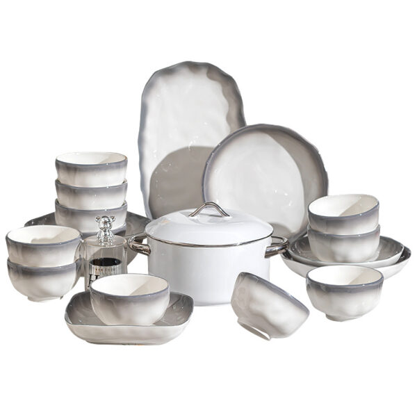 Luxury gradient gray dishes set - Image 5