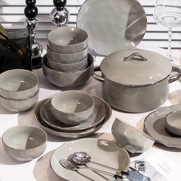 Luxury Bowl and plate ceramic tableware set - Image 3