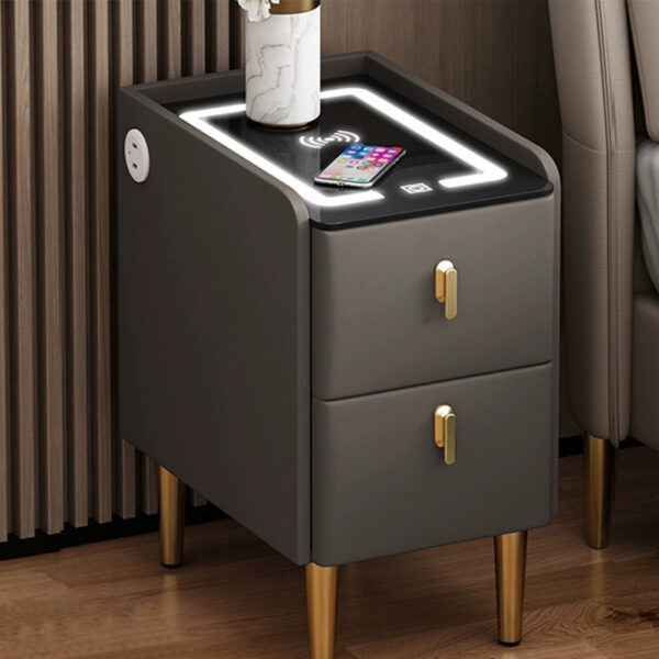 Small solid wooden smart bedside table - Image 2