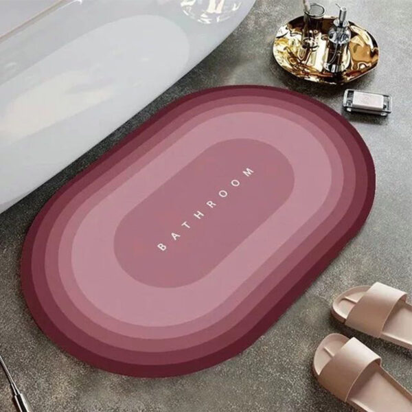 Oval bathroom anti slip absorbent foot mat - Image 3