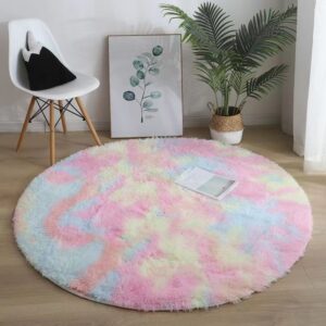 Tie-dye plush non-slip cushion side wool carpet