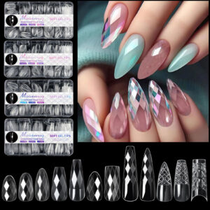 3D diamond almond nail ballet